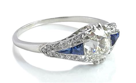 1920s tiffany replica diamond and sapphire|Art Deco Engagement Rings: Diamond, Sapphire, Gold & Platinum.